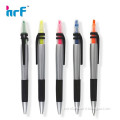 Silver Penholder Multi-function Pen With Highlighter